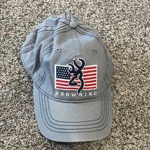 Browning Gray Hat with Flag Design